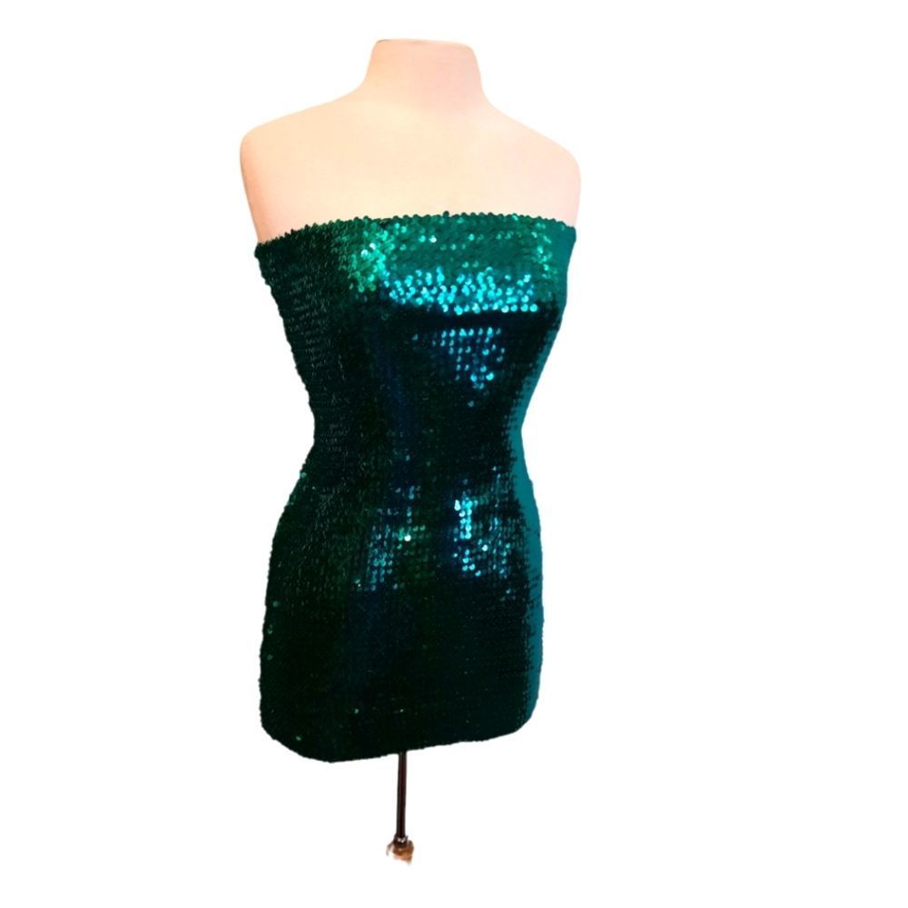 Ju-ju-be Emerald Green Sequin Tube Dress Size Large